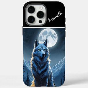 Full Moon Highlights Howling Wolf iPhone 16 Pro Max Case