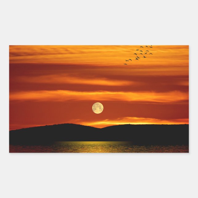Full Moon image for Rectangle-Stickers-Glossy Rectangular Sticker (Front)