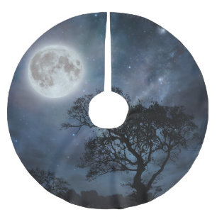 Full Moon in a Starry Sky Brushed Polyester Tree Skirt
