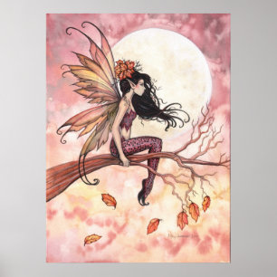 Full Moon in Autumn Fairy Poster