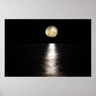 Full Moon in The Sea Poster