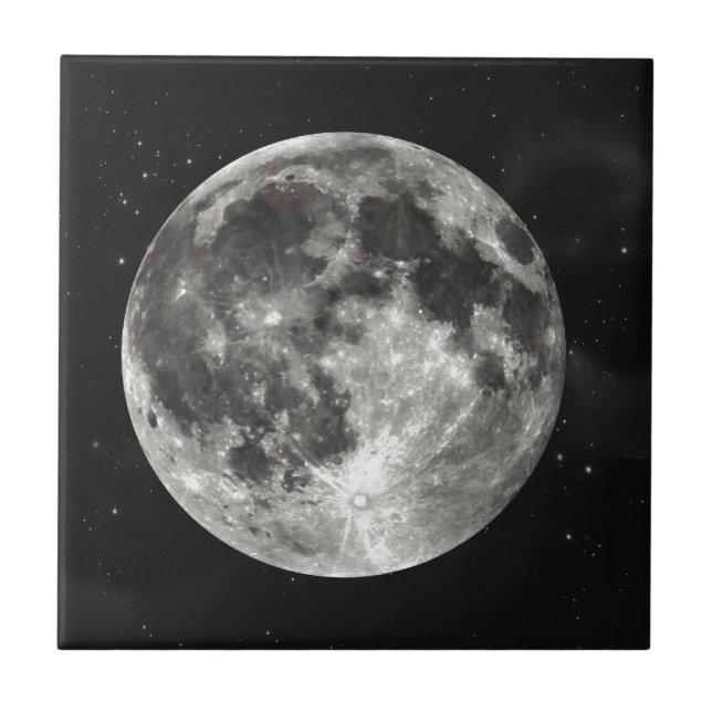 Full Moon in the Sky Ceramic Tile (Front)