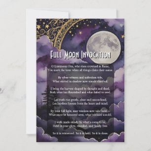 Full Moon Invocation Pagan Prayer Ritual Card