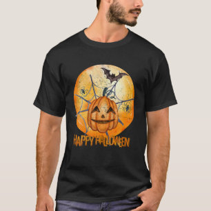 Full Moon Jack O Lantern Happy Halloween T-Shirt