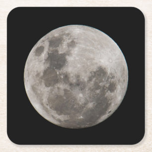 Full Moon Johannesburg South Africa Square Paper Coaster