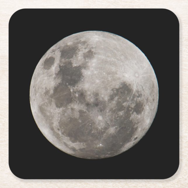 Full Moon | Johannesburg South Africa Square Paper Coaster (Front)