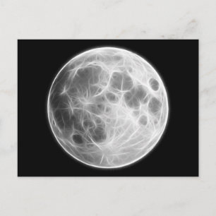 Full Moon Lunar Planet Globe Postcard