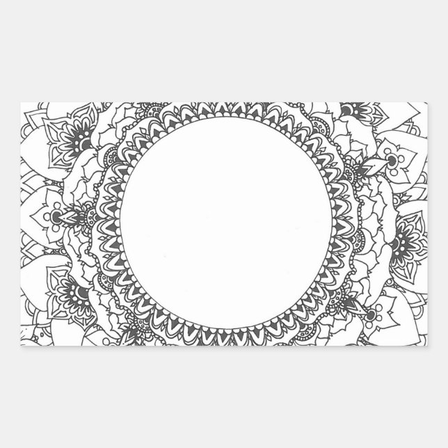 Full Moon Mandala Rectangle Sticker (Front)