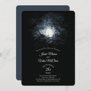 Full Moon Moonlight Night Gothic Wedding Invitation