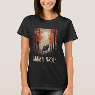 Full Moon Mother Grunge Forest Women Mama Wolf T-Shirt