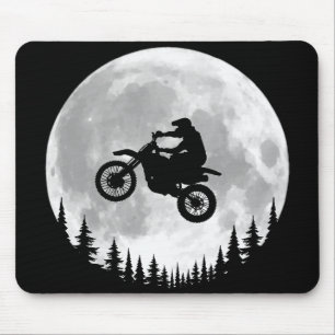 Full Moon Motocross Dirt Bike Rider Mouse Pad