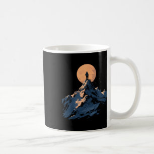 Full Moon Mountain Peak Design - Climbing And Natu Coffee Mug