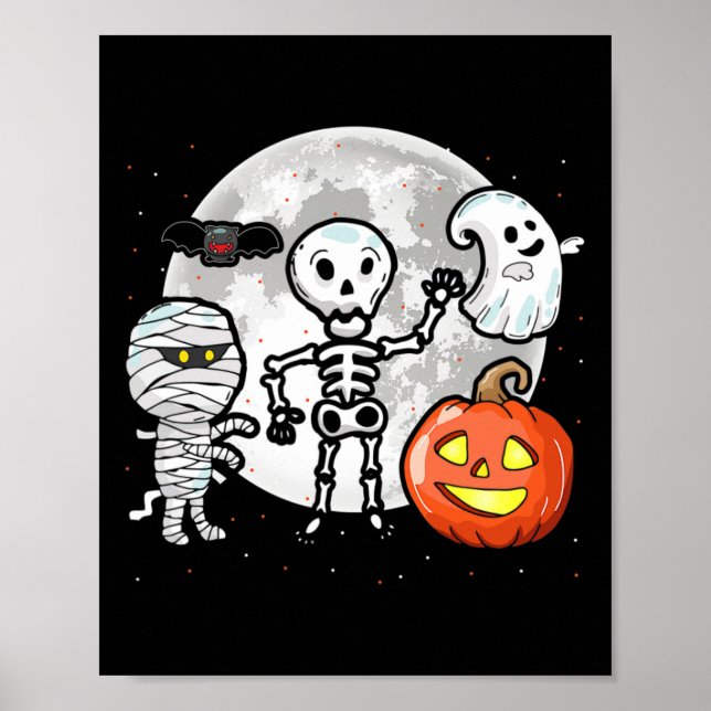 Full Moon Mummy Ghost Ans Scary Sceleton  Poster (Front)
