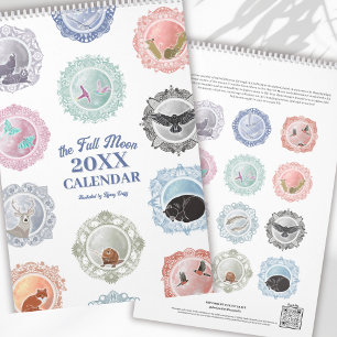Full Moon Names Any Year Illustrated Art Calendar