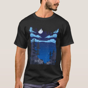 Full Moon Nature Trees Outdoor Wildlife Moonlight T-Shirt