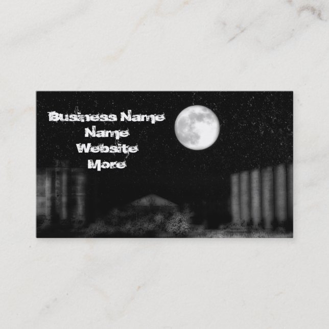 Full Moon Night Business Card (Front)