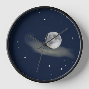 Full moon night clock