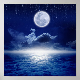 Full moon night poster