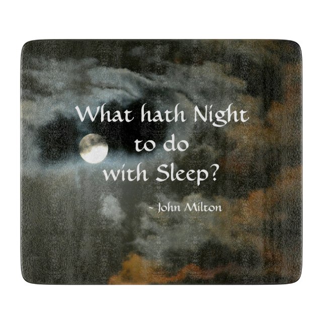 Full Moon Night quote Dark Sky glass Cutting Board (Front)
