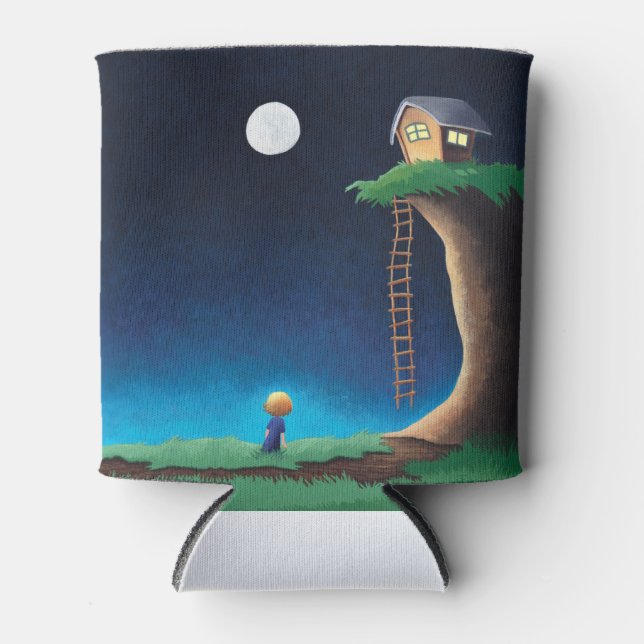 Full Moon Night Sky Can Cooler (Front)