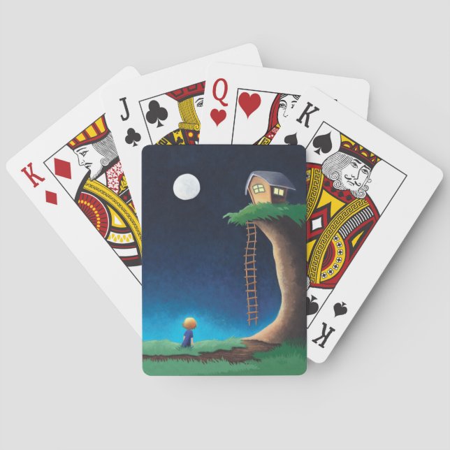 Full Moon Night Sky Playing Cards (Back)