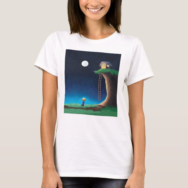 Full Moon Night Sky T-Shirt (Front)