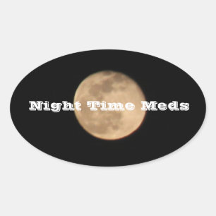Full Moon Night Time Med Stickers