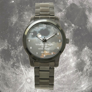 Full Moon Nighttime Quote Customisable Watch