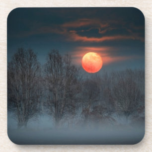 Full Moon November in Scalenghe, Italy Coaster