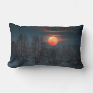 Full Moon November in Scalenghe, Italy Lumbar Cushion
