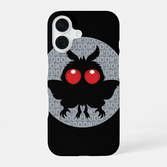 Full Moon Of Doom Cute Mothman Cryptid iPhone 16 Case (Back)