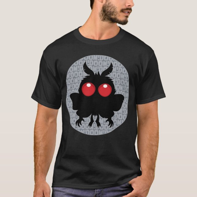 Full Moon Of Doom Cute Mothman Cryptid T-Shirt (Front)