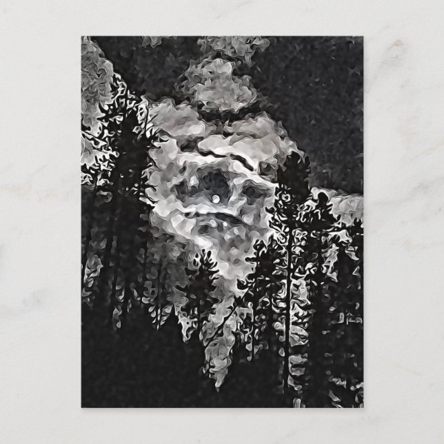 Full Moon On A Cloudy Night Abstract art Poster Postcard (Front)