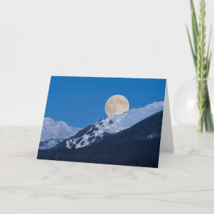 Full Moon Over Alyeska Ski Resort, Alaska Card