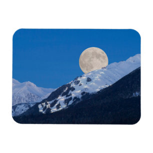 Full Moon Over Alyeska Ski Resort, Alaska Magnet