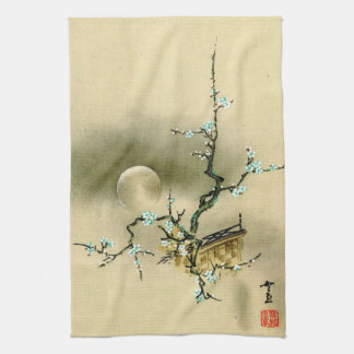 Full Moon over Blossoming Branch 1895 Tea Towel