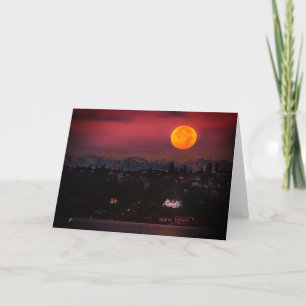Full Moon Over Denny Mansion All Occasion Blank Thank You Card
