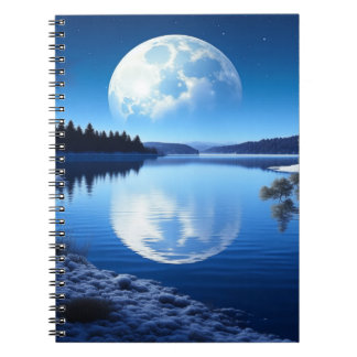Full Moon Over Frozen Lake Gift for Son Notebook