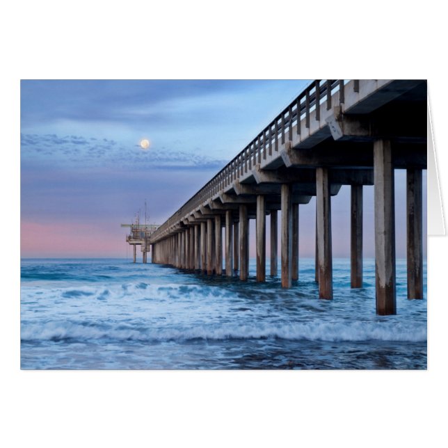 Full moon over pier, California (Front Horizontal)