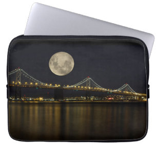 Full Moon Over the Bay Bridge Laptop Sleeve