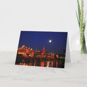 Full Moon Over The Plaza Greeting Card