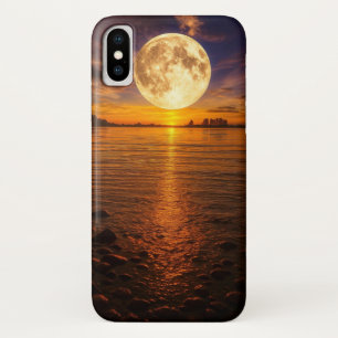 Full Moon Over Tranquil Lake Mobile Case