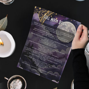 Full Moon Pagan Ritual & Prayer Book of Shadows Poster