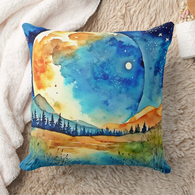 Full Moon Painting Cushion (Blanket)