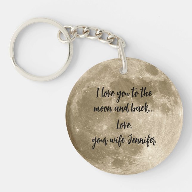 Full Moon Personalised Gift Round Acrylic Keychain (Front)