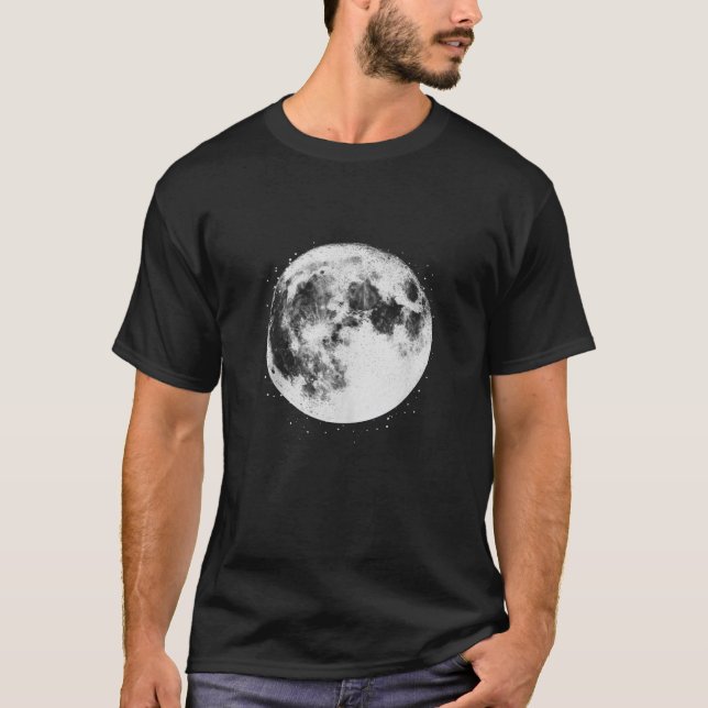 Full Moon Phase Space Lover Moonlight Orbit Moon D T-Shirt (Front)
