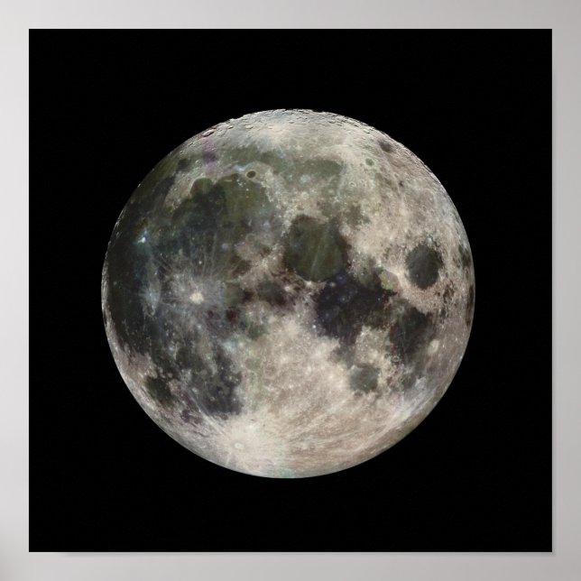 Full Moon Photograph Galileo Poster (Front)