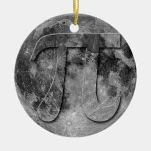 Full Moon Pi Day Fun Ceramic Ornament