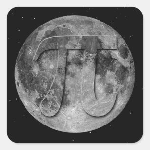 Full Moon Pi Day Fun Square Sticker