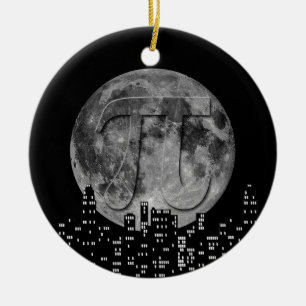 Full Moon Pi In The Sky Ceramic Ornament